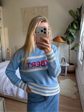 Chinti and Parker Blue Cotton Sweater LIBERTE Size Small